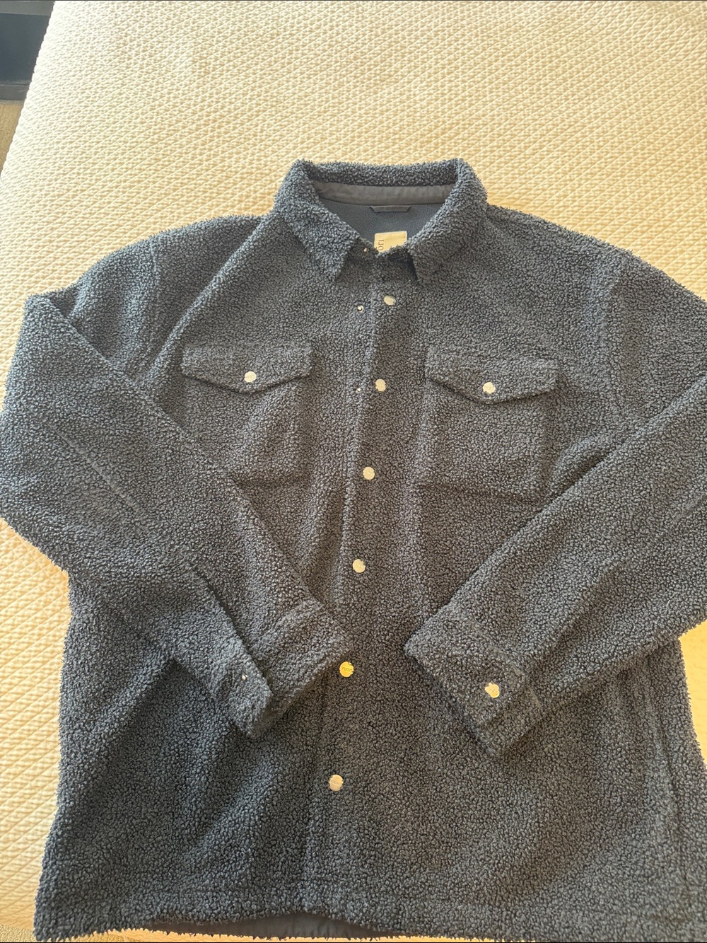 Men's Navy Vuori Sherpa Button-Up Jacket